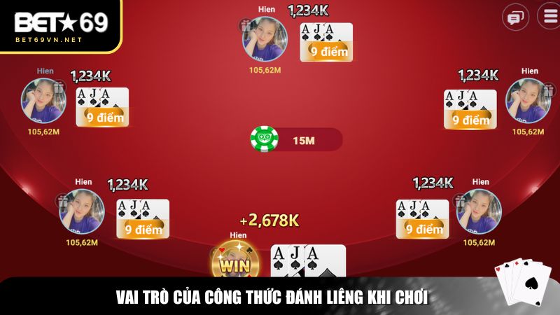 Vai trò của công thức đánh liêng khi chơi