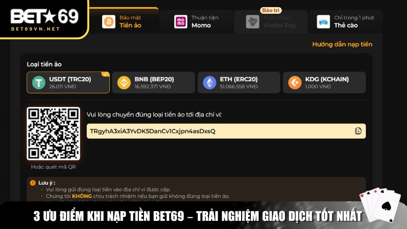 Hướng Dẫn Nạp Tiền Bet69 – Nhanh Chóng, Đơn Giản Và An Toàn 1 Những ưu điểm khi nạp tiền Bet69